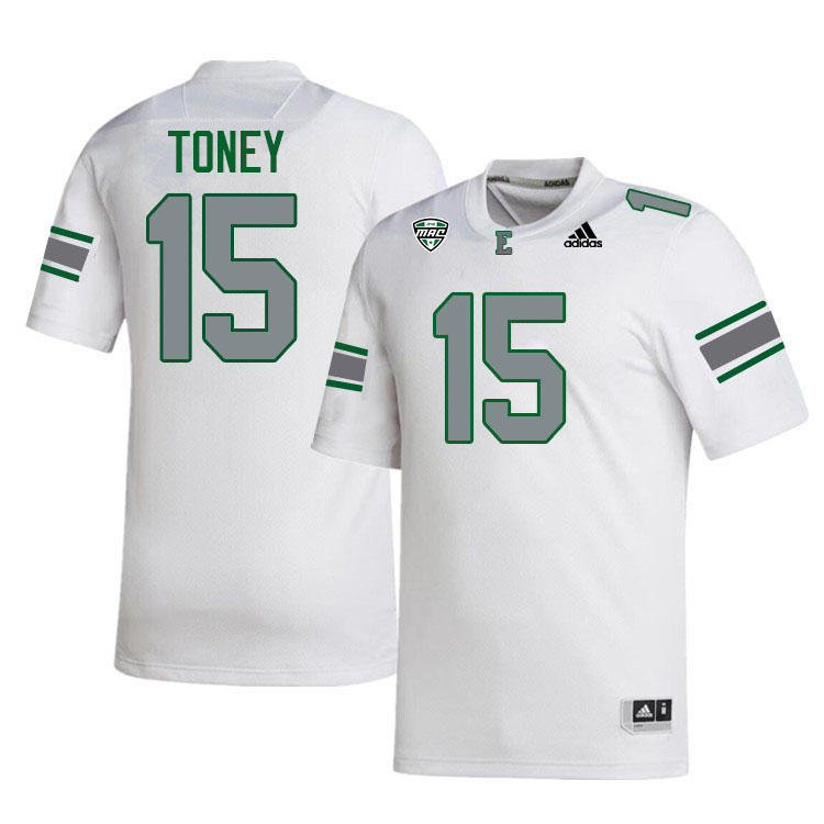 Eastern Michigan Eagles #15 Jordan Toney College Football Jerseys Stitched-White